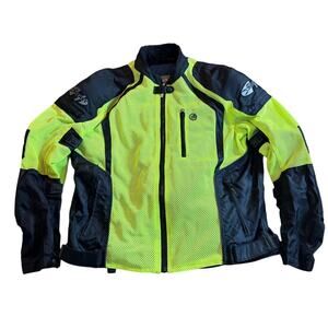 Joe Rocket Phenonix Ion Mens Jacket Motorcycle Mesh Yellow Neon Armour Size XL